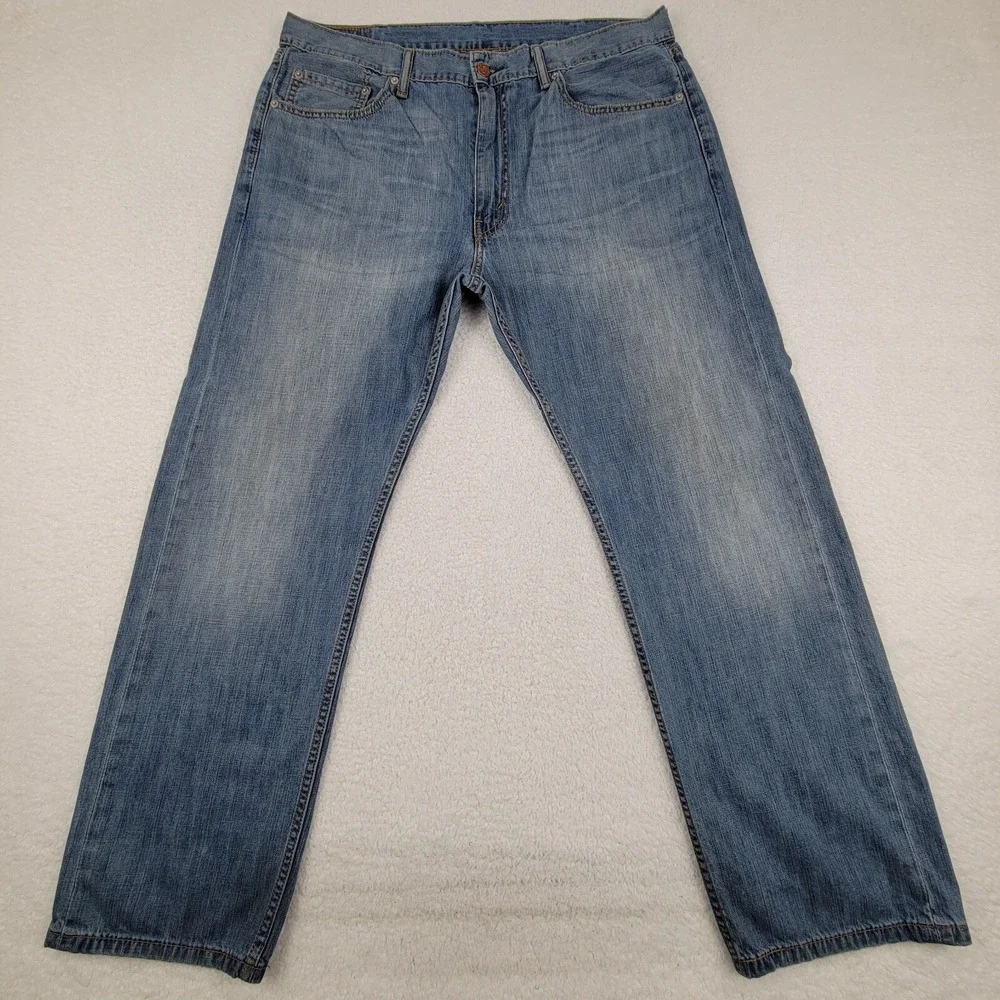 Levis 505 Regular Fit Straight Leg Jeans Mens 38 x 30 Measures 37 x 29 Blue Cott